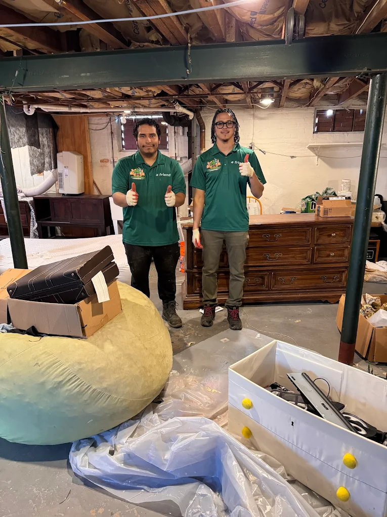 Hulk and friends junk removal cleaning out a basement