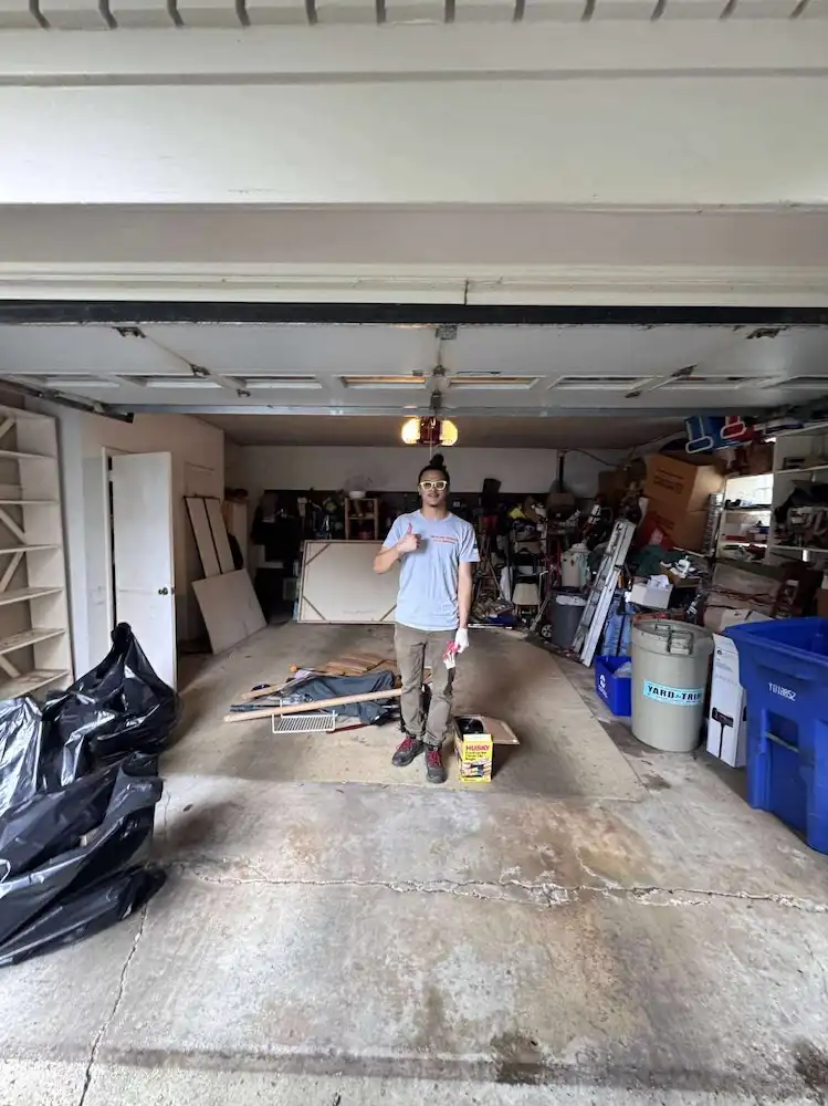 daniel doing junk removal from garage in rockville, md